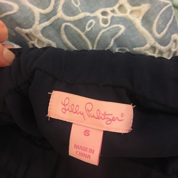 SOLD-Navy and chambray Lilly, floral eyelets - Picture 4 of 5